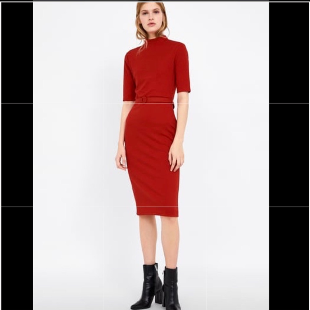 NWT Zara Belted Sheath Dress (Size S)